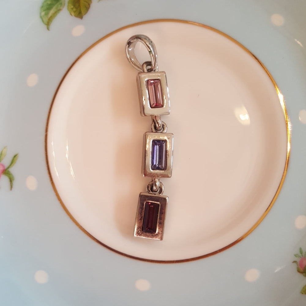 COPY - Lia Sophia silver & purple necklace pendant